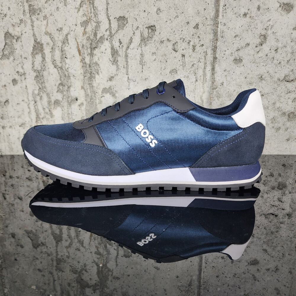 BOSS Parkour Run Men's Size 13 Navy Blue Suede Lace Up Sneakers Trainers New